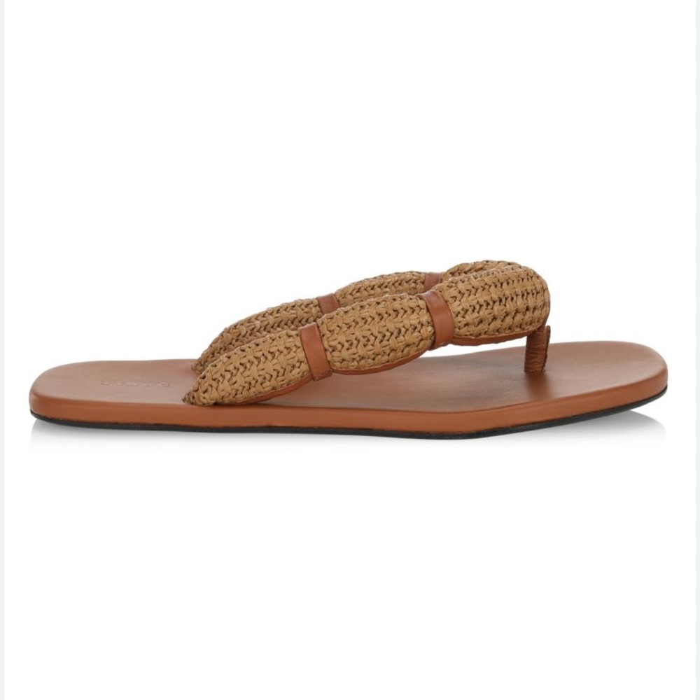 Staud Raffia Sierra Thong Slide Sandals 36=6